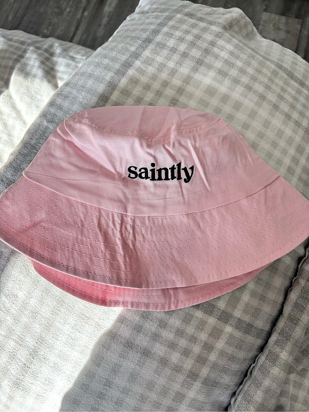 saintly Pink Bucket Hat Like New